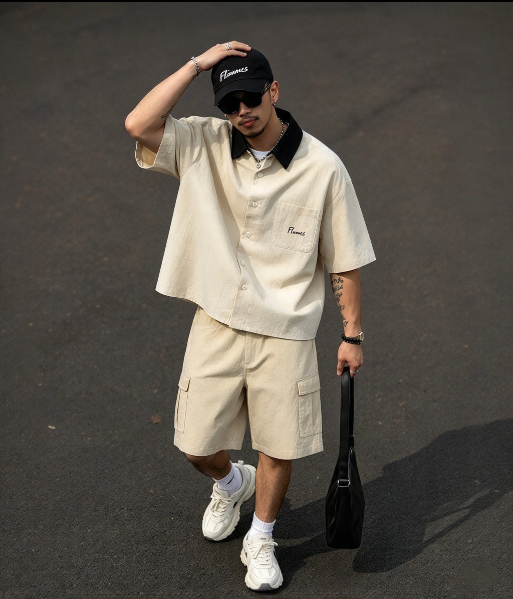 Unisex Color Block Short Sleeve Shirt